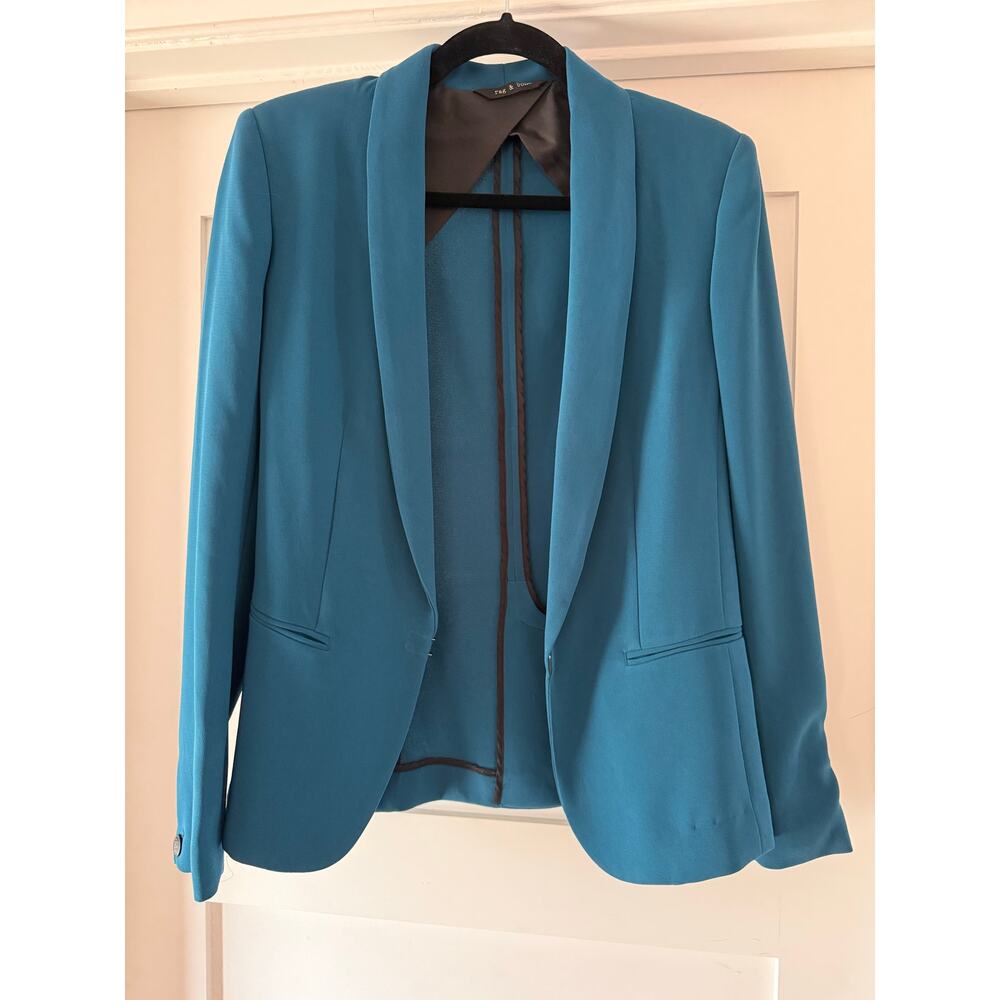 Rag & Bone Teal Shawl Collar Blazer  Neiman Marcus Exclusive Tailored Jacket